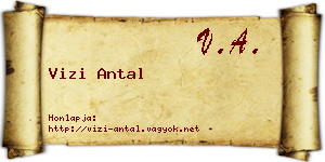 Vizi Antal névjegykártya